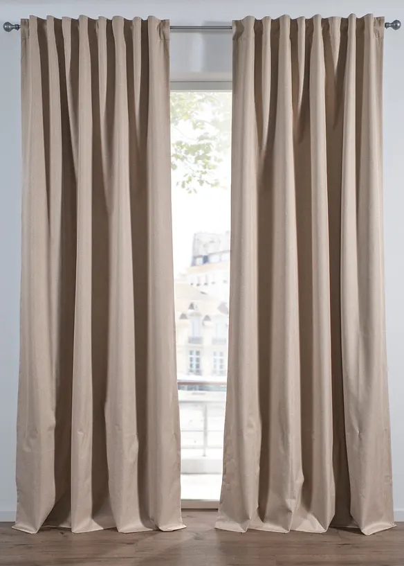 Thermo-Verdunkelungsvorhang mit Struktur und beschichteter Rückseite (1er Pack) in beige - bonprix