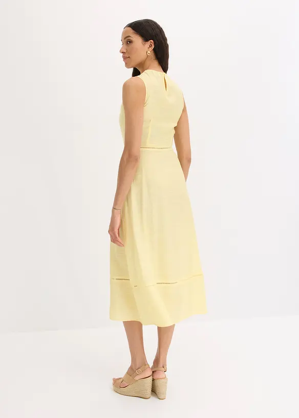 Midikleid aus softem Viskose-Mix in gelb von hinten (Totalaufnahme) - bonprix Midikleid aus softem Viskose-Mix in gelb von hinten (Totalaufnahme) - bonprix