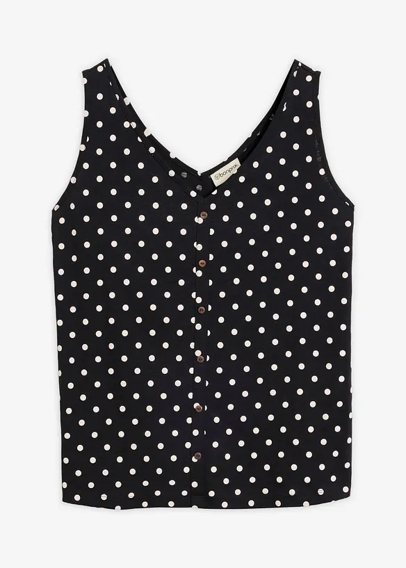 Top aus reiner Bio-Baumwolle in schwarz von vorne - bonprix Top aus reiner Bio-Baumwolle in schwarz von vorne - bonprix