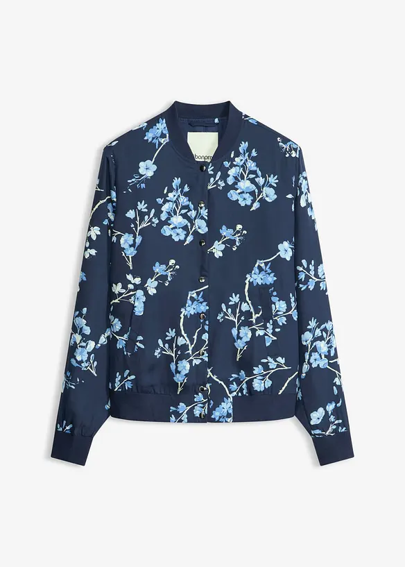Kurzer Blouson in blau von vorne - bonprix