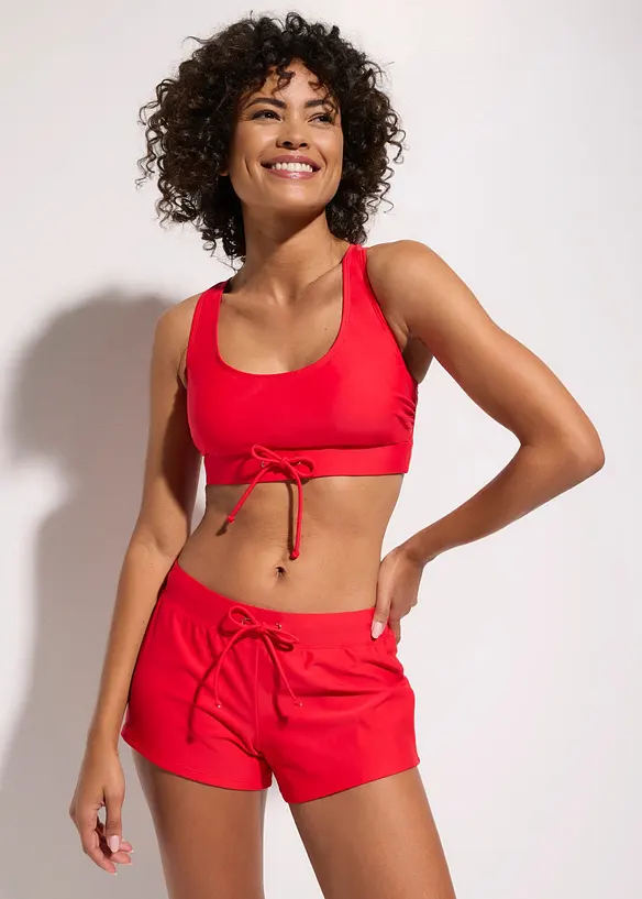 Sport Bustier-Bikini (2-tlg.Set) in rot von vorne (Totalaufnahme) - bonprix