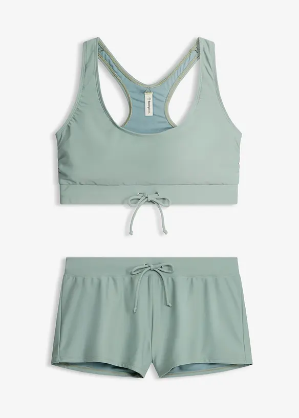 Sport Bustier-Bikini (2-tlg.Set) in grau von vorne - bonprix