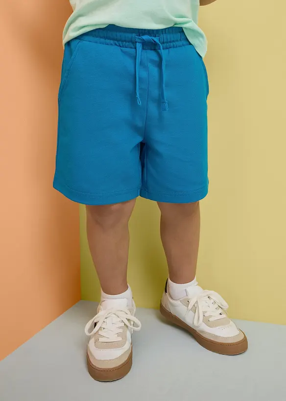 Heavy-Jersey-Shorts (2er Pack) mit Baumwolle in grau von vorne - bonprix