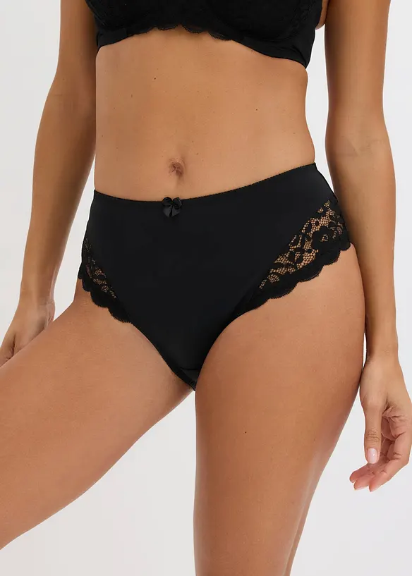 Maxislip (2er-Pack) in schwarz von vorne - bonprix