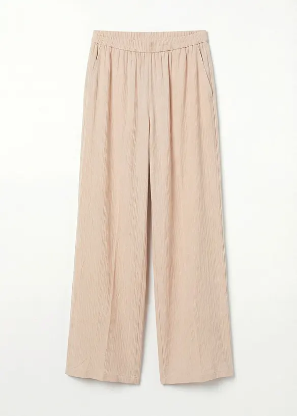 Palazzo-Hose aus softer Viskose in beige von vorne - bonprix