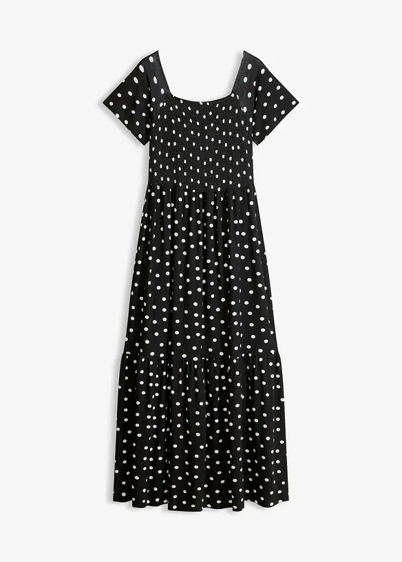 Maxikleid aus fließender Viskose in schwarz von vorne - bonprix Maxikleid aus fließender Viskose in schwarz von vorne - bonprix