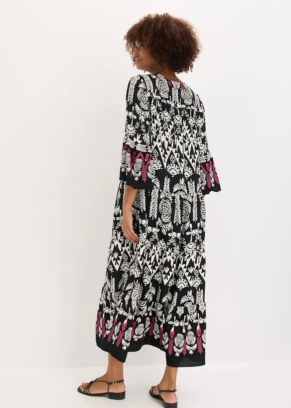 Maxikleid in schwarz von hinten (Totalaufnahme) - bonprix