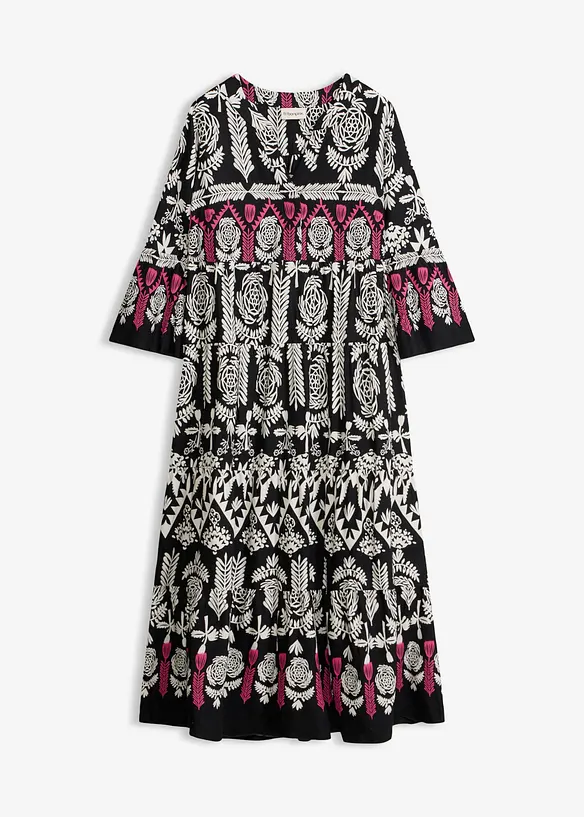 Maxikleid in schwarz von vorne - bonprix
