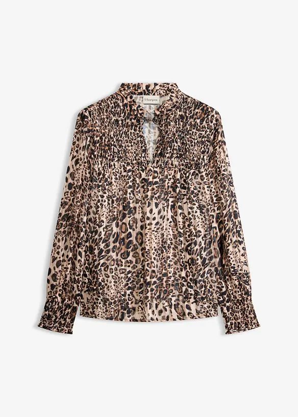 Bluse in beige von vorne - bonprix