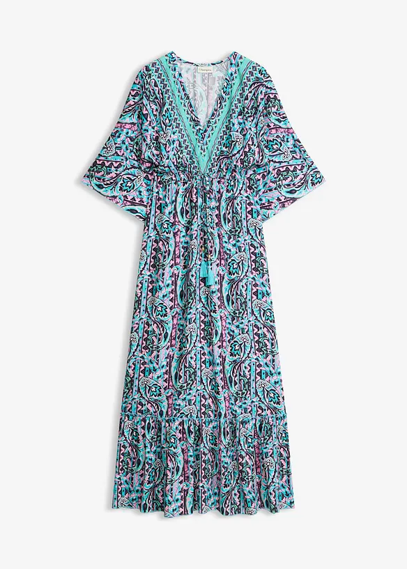 Maxikleid aus fließender Viskose in blau von vorne - bonprix