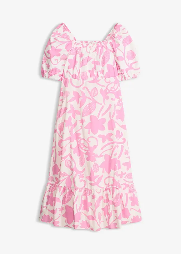 Midikleid aus reiner Bio-Baumwolle in weiß von vorne - bonprix Midikleid aus reiner Bio-Baumwolle in weiß von vorne - bonprix
