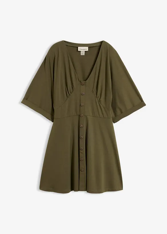 Tailliertes Minikleid in grün von vorne - bonprix