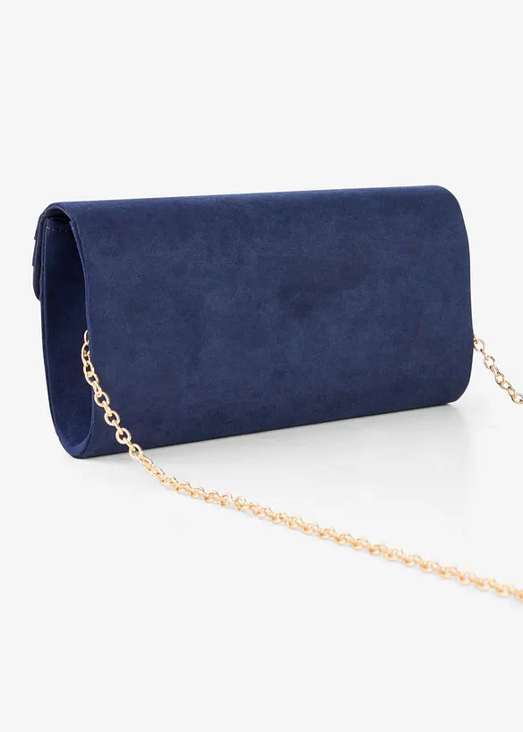 Clutch mit Überschlagdetails in blau von hinten - bonprix