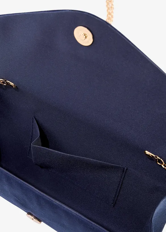 Clutch mit Überschlagdetails in blau geöffnet - bonprix