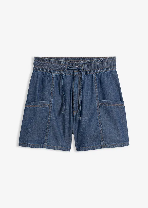 Jeans-Shorts High Waist, Bequembund in blau von vorne - bonprix Jeans-Shorts High Waist, Bequembund in blau von vorne - bonprix