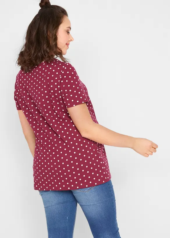 Umstandsshirts aus Bio-Baumwolle (2er-Pack) mit Polka-Dots in lila von hinten (im Anschnitt) - bonprix