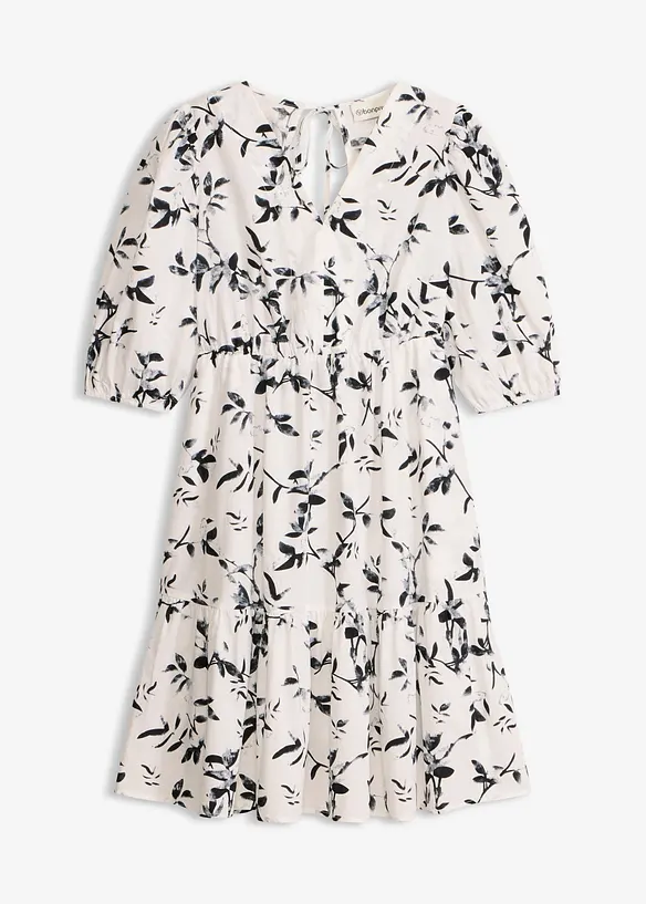 Minikleid aus reiner Baumwolle in weiß von vorne - bonprix Minikleid aus reiner Baumwolle in weiß von vorne - bonprix