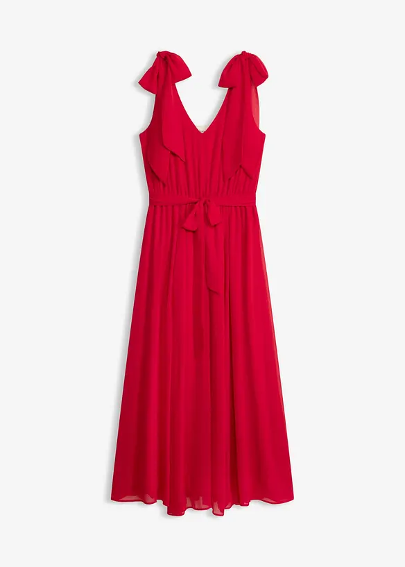 Chiffonkleid mit Schleifendetails in rot von vorne - bonprix