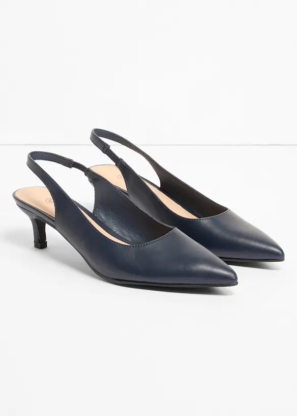 Slingpumps mit schmalem Absatz in blau - bonprix