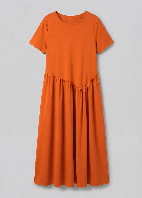 Jersey-Kleid aus reiner Bio-Baumwolle in orange von vorne - bonprix