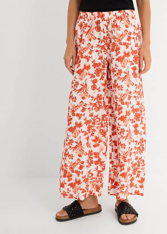 Culotte aus fließendem Viskose-Mix in weiß von vorne - bonprix Culotte aus fließendem Viskose-Mix in weiß von vorne - bonprix