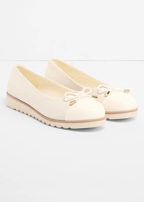 Ballerinas mit gepolsterter Innensohle in beige - bonprix