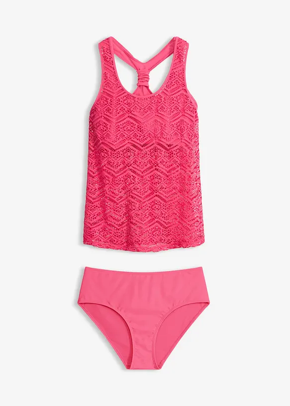 Tankini (2-tlg.Set) in pink von vorne - bonprix