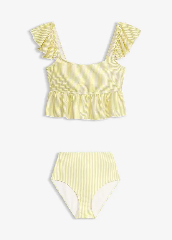 Tankini mit Volant (2-tlg.Set) in gelb von vorne - bonprix