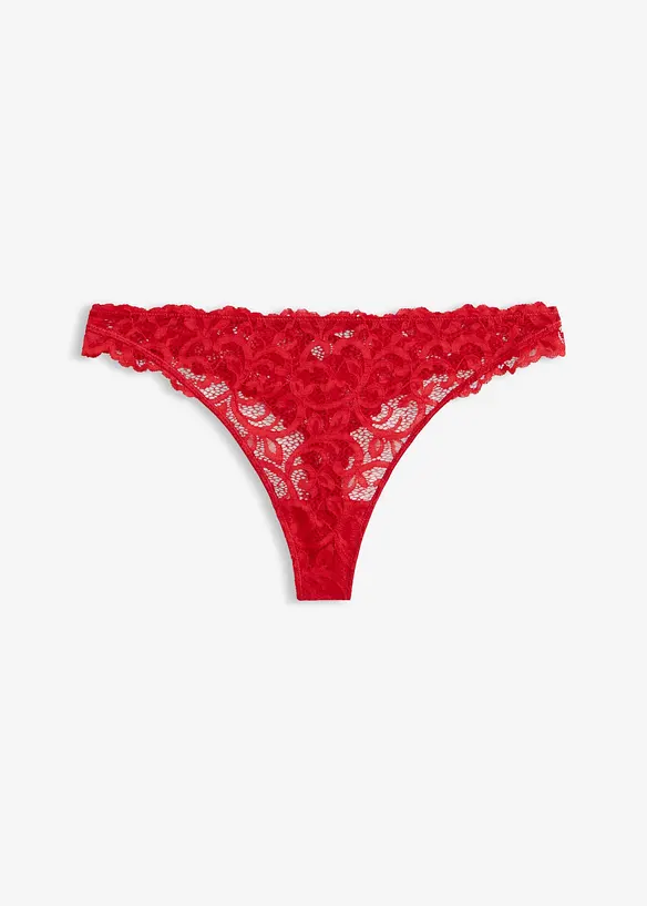 Ministring aus weicher Spitze in rot von vorne - bonprix