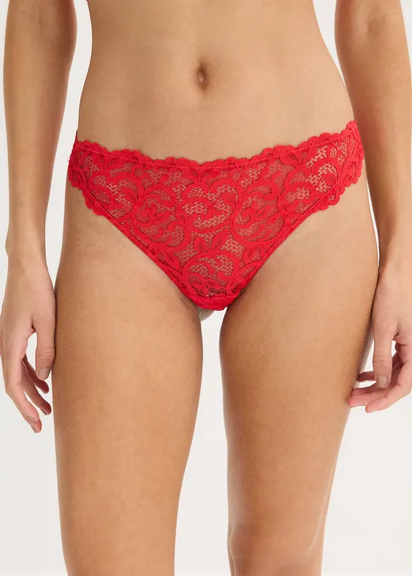 Ministring aus weicher Spitze in rot von vorne - bonprix