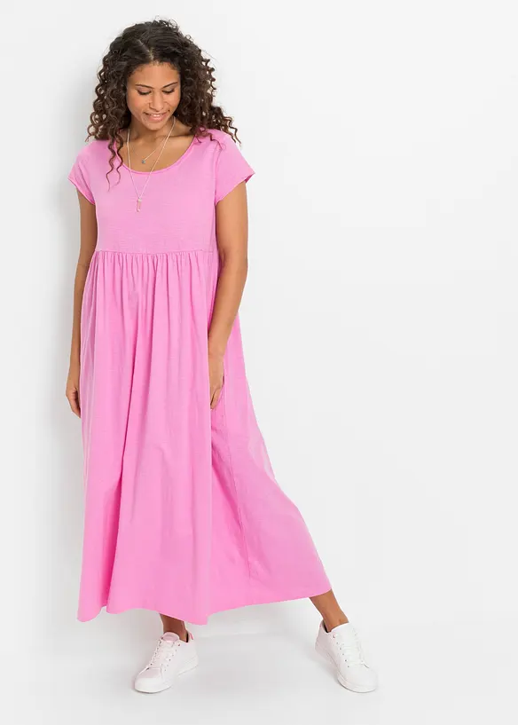 Shirtkleid aus Bio-Baumwolle in pink von vorne (Totalaufnahme) - bonprix