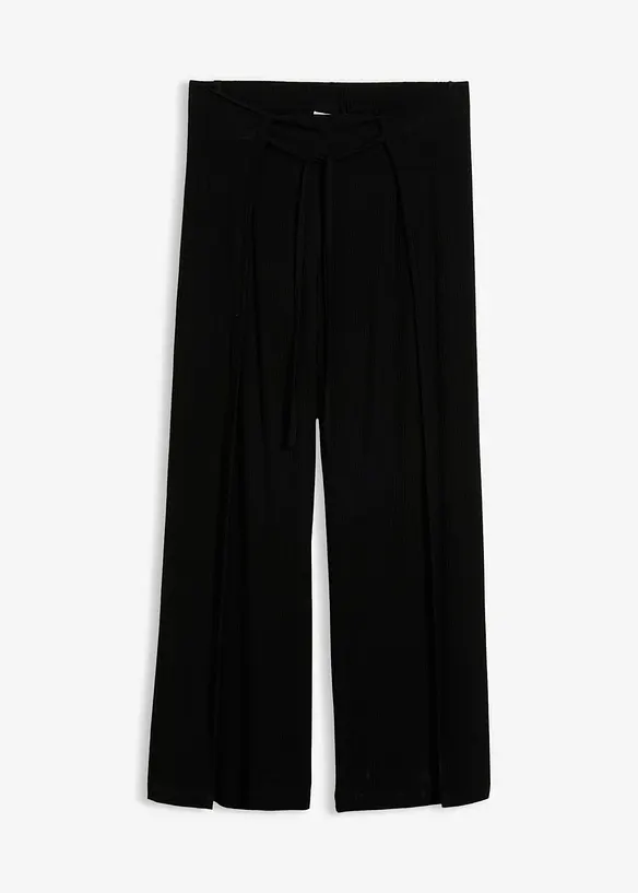 Hose aus fließender Viskose in schwarz von vorne - bonprix