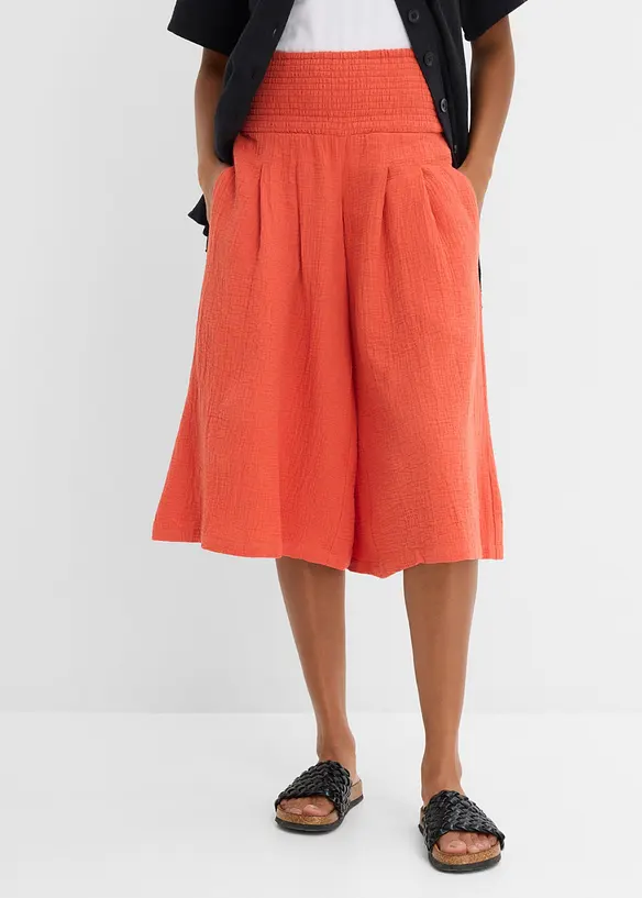 Musselin-Hose aus reiner Baumwolle in rot von vorne - bonprix