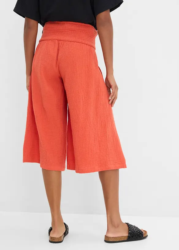 Musselin-Hose aus reiner Baumwolle in rot von hinten - bonprix