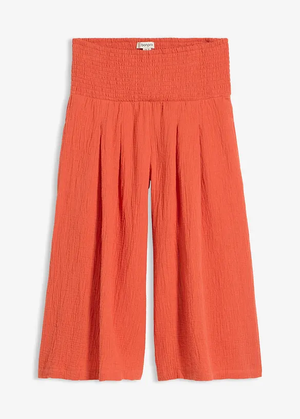 Musselin-Hose aus reiner Baumwolle in rot von vorne - bonprix