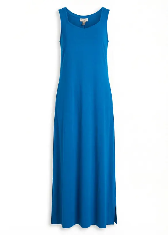 Maxikleid aus Baumwoll- Viskose Mischung in blau von vorne - bonprix Maxikleid aus Baumwoll- Viskose Mischung in blau von vorne - bonprix