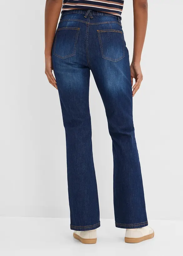 Bootcut-Jeans High Waist, Bequembund in blau von hinten - bonprix