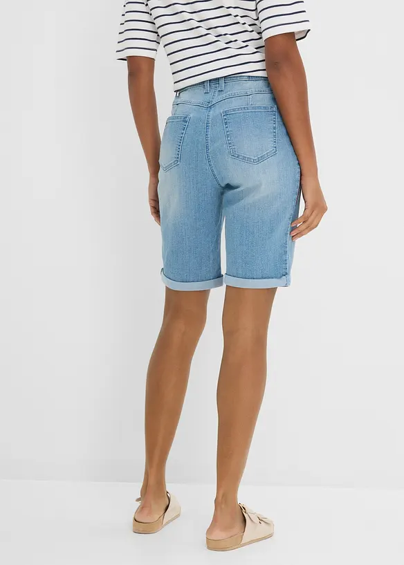 Jeans Bermuda Mid Waist, Bequembund in blau von hinten - bonprix Jeans Bermuda Mid Waist, Bequembund in blau von hinten - bonprix