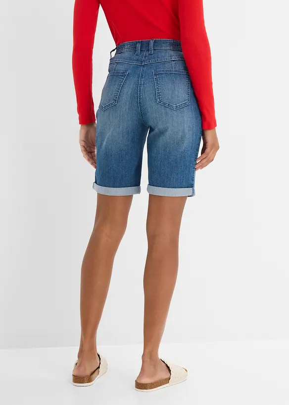 Jeans Bermuda Mid Waist, Bequembund in blau von hinten - bonprix Jeans Bermuda Mid Waist, Bequembund in blau von hinten - bonprix