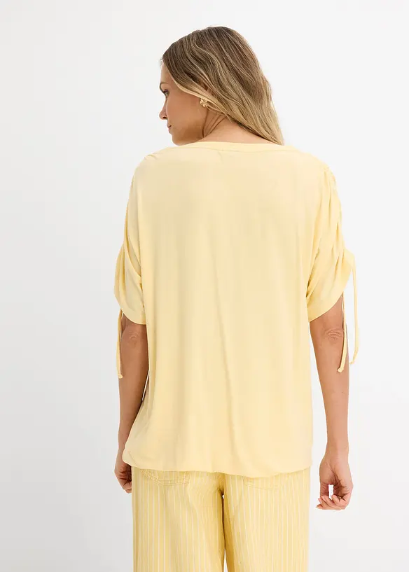 Shirt aus fließender Viskose in gelb von hinten (im Anschnitt) - bonprix