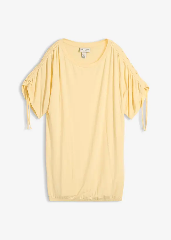 Shirt aus fließender Viskose in gelb von vorne - bonprix