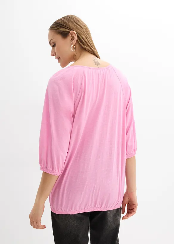 Shirtbluse aus reiner Bio-Baumwolle in rosa von hinten (im Anschnitt) - bonprix