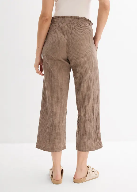 Musselin-Culotte aus reiner Baumwolle in braun von hinten - bonprix