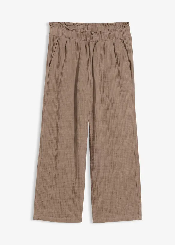 Musselin-Culotte aus reiner Baumwolle in braun von vorne - bonprix