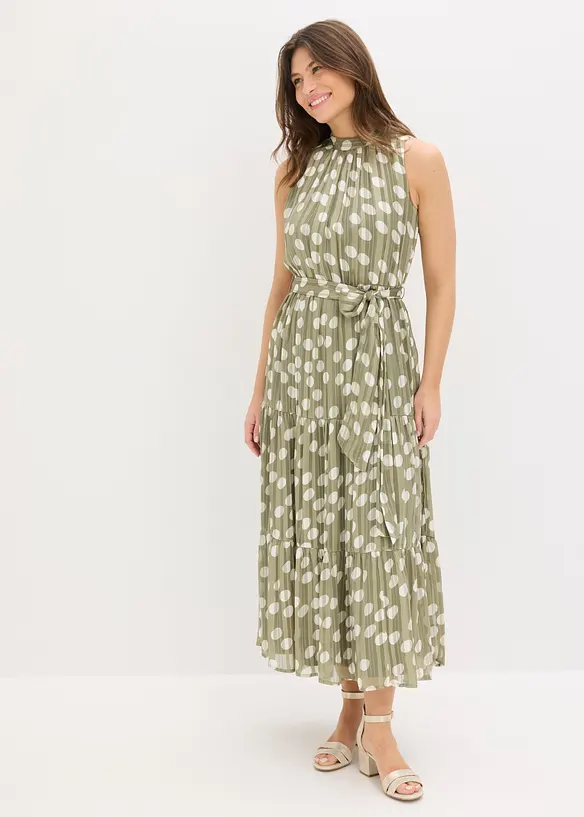 Chiffonkleid mit Glitzer in grün von vorne (Totalaufnahme) - bonprix Chiffonkleid mit Glitzer in grün von vorne (Totalaufnahme) - bonprix