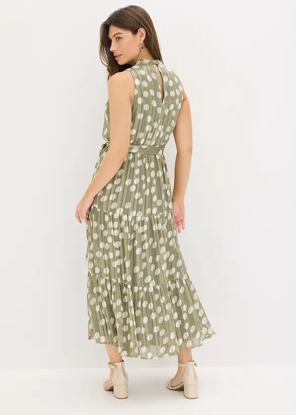 Chiffonkleid mit Glitzer in grün von hinten (Totalaufnahme) - bonprix Chiffonkleid mit Glitzer in grün von hinten (Totalaufnahme) - bonprix