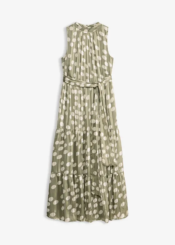 Chiffonkleid mit Glitzer in grün von vorne - bonprix Chiffonkleid mit Glitzer in grün von vorne - bonprix