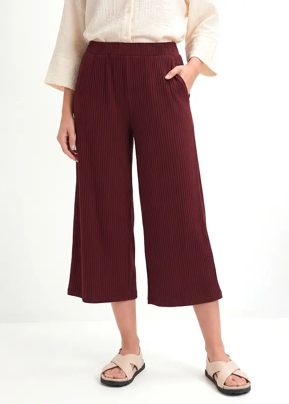 Jersey-Hose aus Rippe mit Bequembund in rot von vorne - bonprix Jersey-Hose aus Rippe mit Bequembund in rot von vorne - bonprix