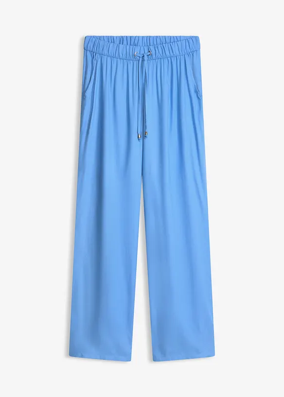 Viskose Schlupfhose in blau von vorne - bonprix
