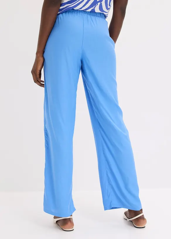 Viskose Schlupfhose in blau von hinten - bonprix